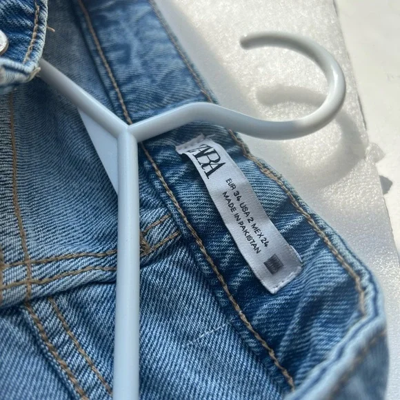 Zara Blue Denim Jeans Size 2 US 24 - Picture 6 of 6